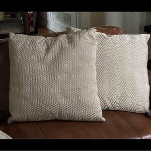 Geometric Patterned Taupe set of Throw Pillows